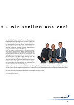 Seiten als Beispiel aus der Imagebroschuere von der Agentur akzent