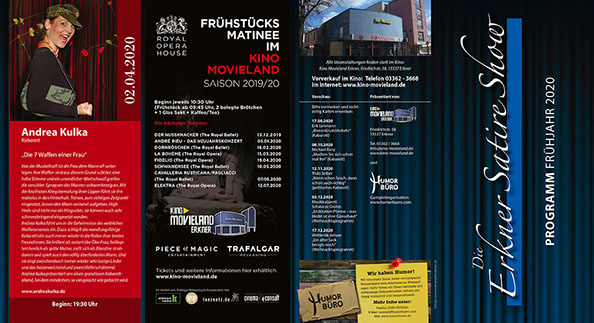 Flyer mit Vorder und Rückseite zum Programm