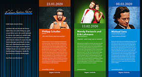 Flyer mit Vorder und Rückseite zum Programm